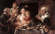 JORDAENS, Jacob As the Old Sang the Young Play Pipes dy china oil painting reproduction